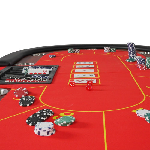 ACEM 84'' 10 Player Red Foldable Poker Table Wayfair
